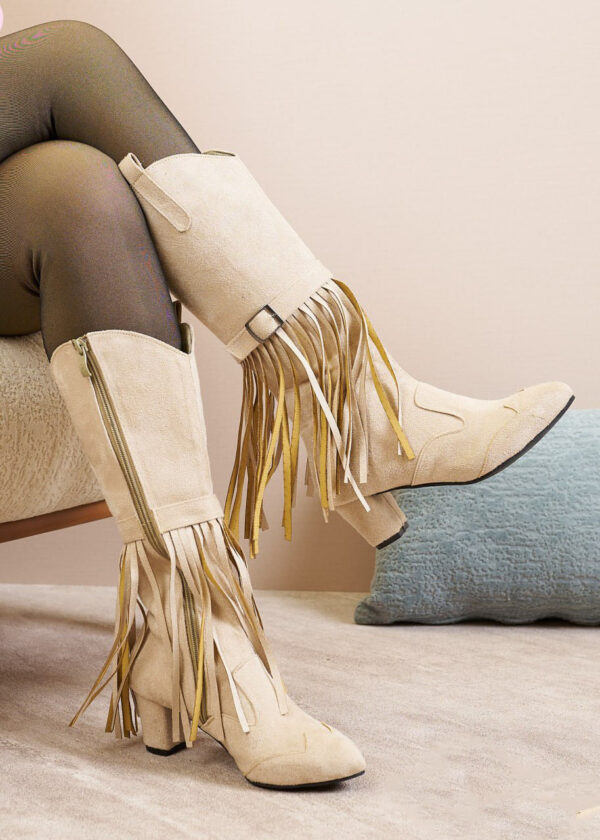 stylish fringe boots with soft tassels