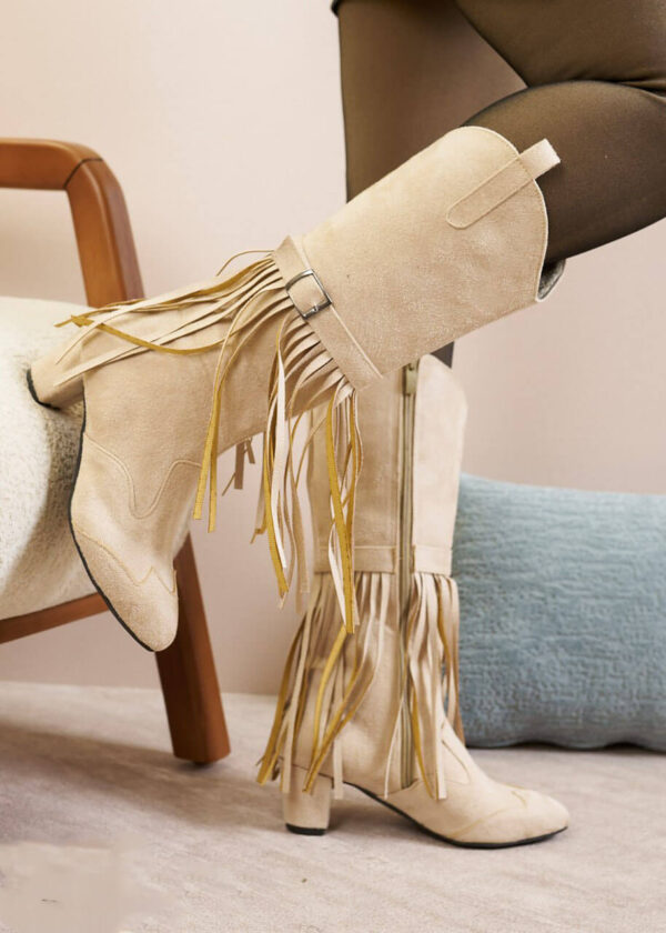 stylish fringe boots with soft tassels
