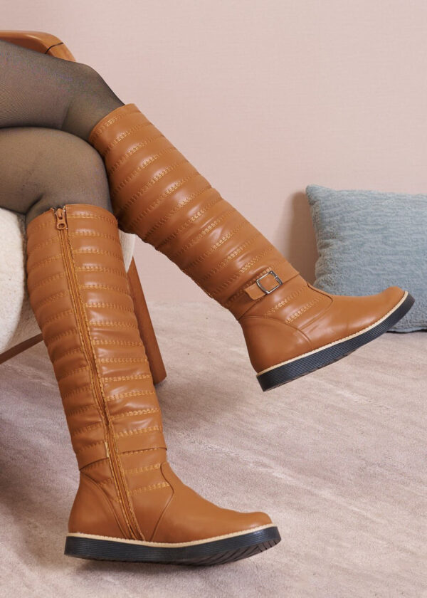 Kayla Zip Detail Knee High Boots