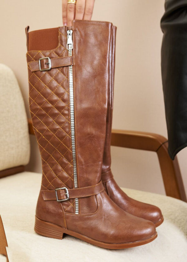 Kayla Zip Detail Knee High Boots