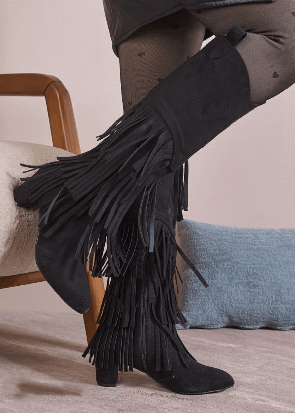 Kiri Apron Seam Detail Knee High Boots