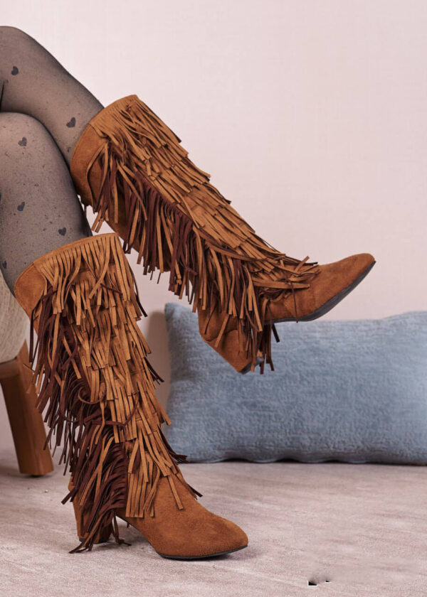 Kezia Heeled Western Knee Boots