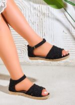 ⁦Women's Comfort Knitted Flat Heel Sandal⁩ - الصورة ⁦2⁩